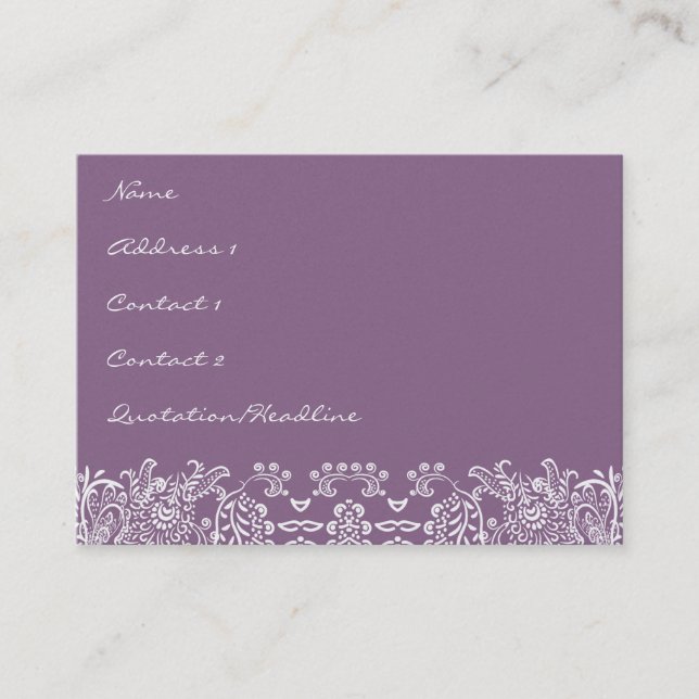 Plum Love Birds Business Cards (Front)
