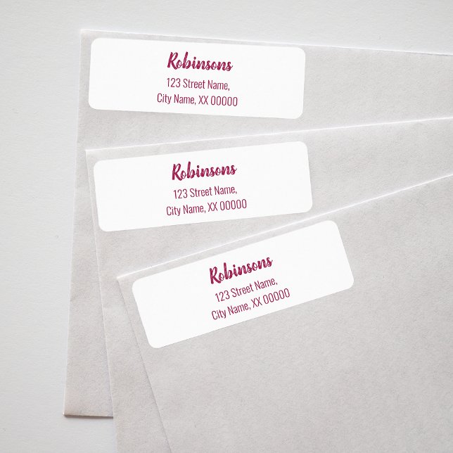 Plum Magenta Family Name Return Address Label (Creator Uploaded)