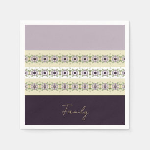 Plum Mauve and Beige Napkins
