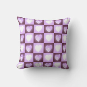 Plum Mauve Celestial Hearts Valentine Gift Throw Pillow