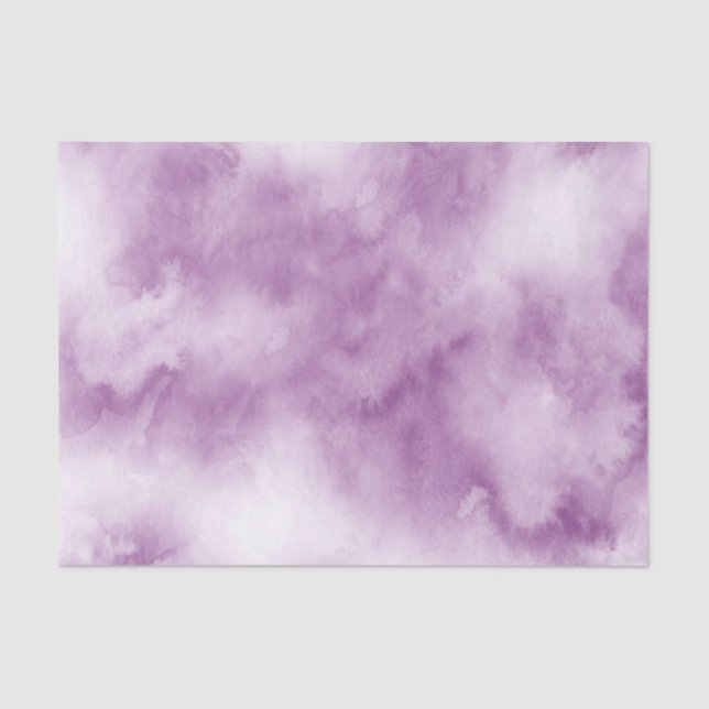 Plum Mauve Watercolor Abstract Tissue Paper (Front)