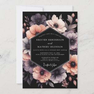 Plum Moody Anemone Wedding Invitation