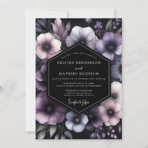Plum Moody Chiaroscuro Wedding Invitation
