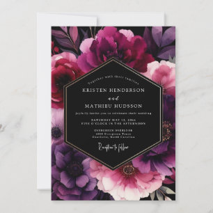 Plum Moody Nocturne Wedding Invitation