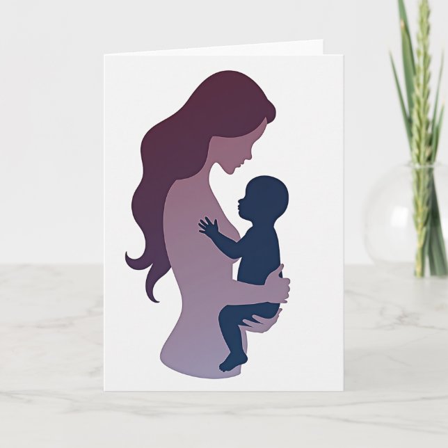 Plum Mothers Embrace Day Card (Front)