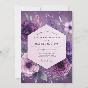 Plum Mystical Bloom Wedding Invitation