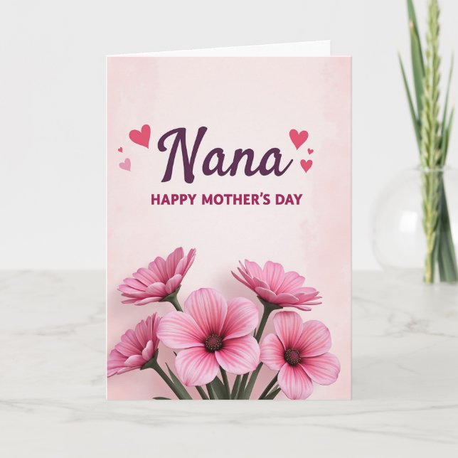 Plum Nana Floral Mothers Day Card (Front)