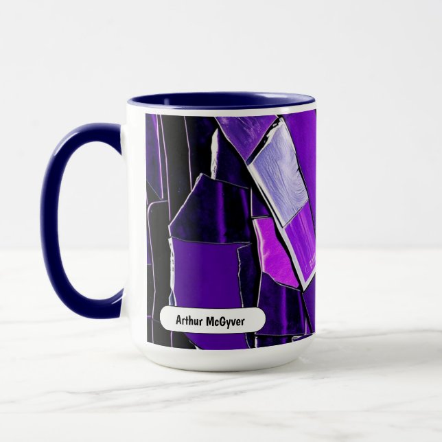 Plum Noir Glitch Glam Metallic Texture Mug (Left)