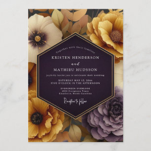 Plum Ochre Baroque Wedding Invitation