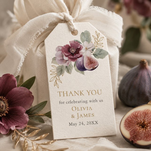 Plum & Olive Botanical Wedding Favor Tag (Plum & Olive Botanical Wedding Favor Tag)