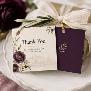Plum & Olive European Estate Botanical Wedding Favor Tags