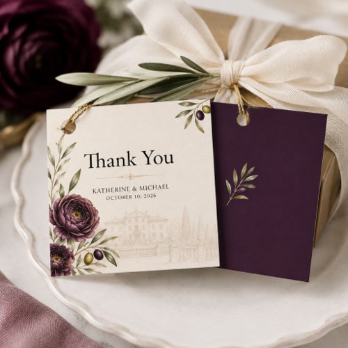 Plum & Olive European Estate Botanical Wedding Favor Tags