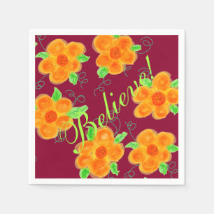 Plum Orange And Lime Paper Napkins
