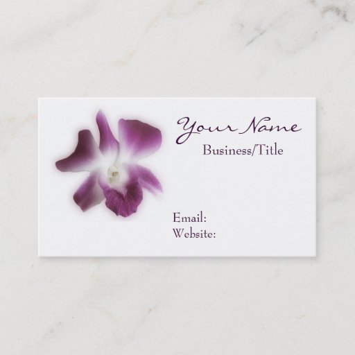 Customizable Plum Orchid Business Card