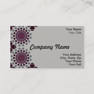Plum Oriental Abstract Chrysanthemum Business Card