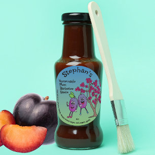 Plum Pals Funny Cartoon Preserves Curd and More Classic Round Sticker