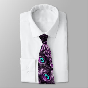 Plum Peacock Neck Tie