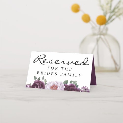Plum Peonies Reserved Chair or Table Sign Place Card