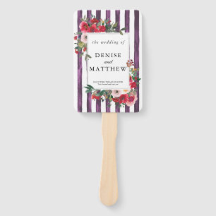Plum Perfect Colored Wedding Invitation Hand Fan