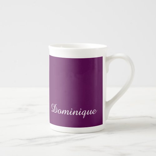 Plum Perfection Customizable Name  Bone China Mug