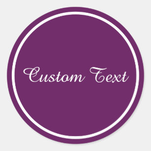 Plum Perfection - Customizable Name Coffee Mug Classic Round Sticker