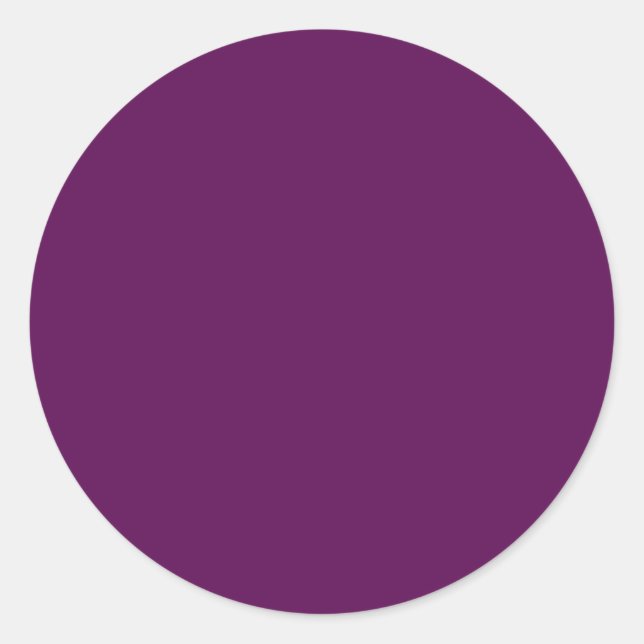 Plum Perfection - Elegant Solid Plum -  Classic Round Sticker (Front)