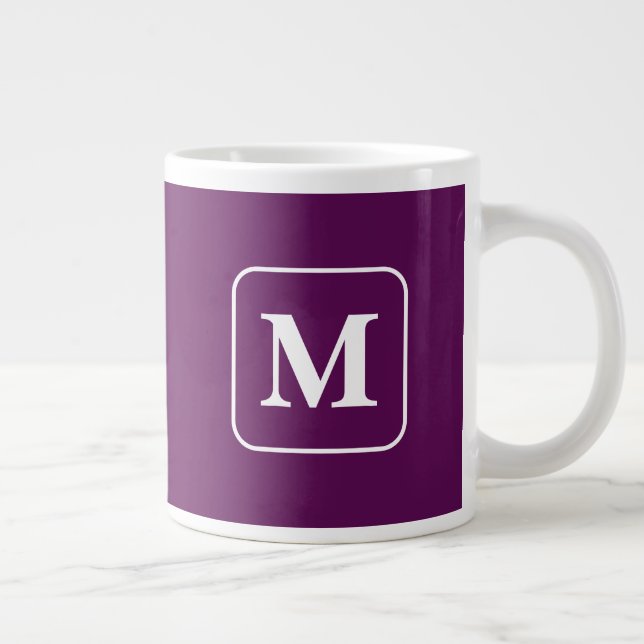 Plum Perfection - Giant Monogram Coffee Mug (Right)