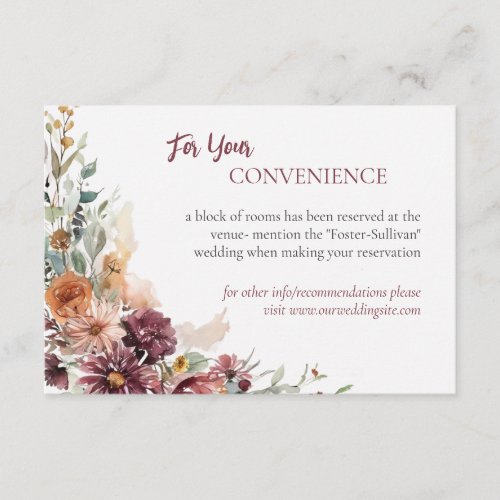 Plum Petals Wedding Enclosure Card