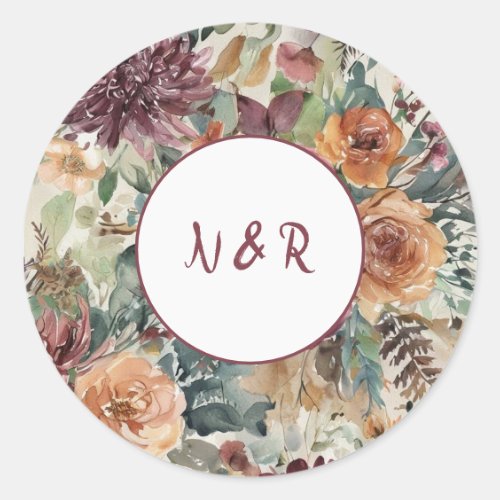 Plum Petals Wedding Sticker
