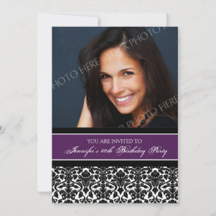 Plum Photo 40th Birthday Party Invitations