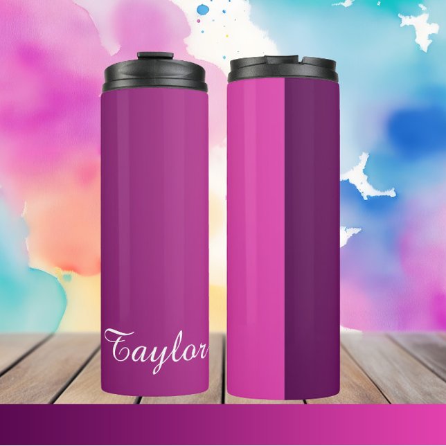 Plum Pink Ombre  Customizable Name Thermal Tumbler (Creator Uploaded)