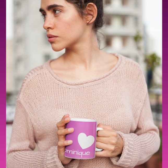 Plum Pink Ombre - Gradient Coffee Mug With A Heart (Creator Uploaded)