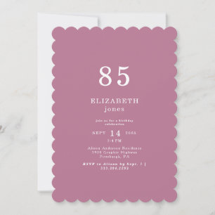 Plum Pink Peonies 85TH Birthday Party Invitation