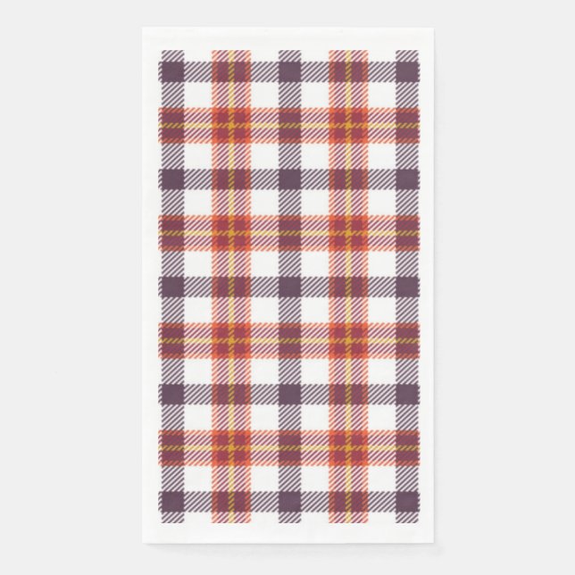 Plum Plaid  Paper Guest Towels (Front)