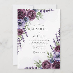 Plum Polished Spring Wedding Invitation