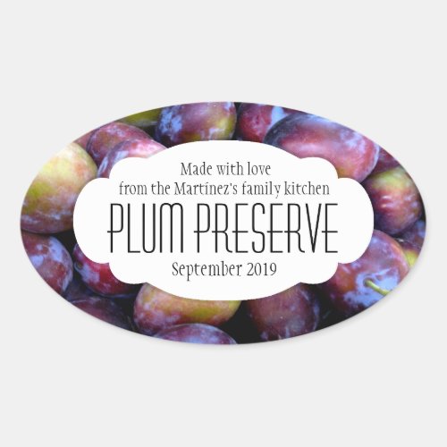 Plum preserve jam or food pickle label sticker