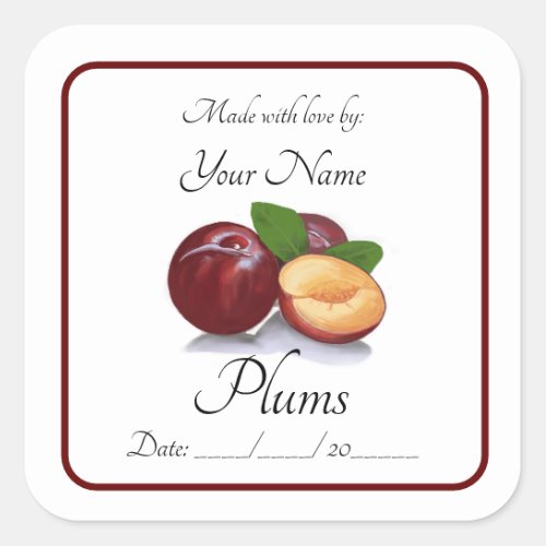 Plum Preserves Stickers and Labels Editable