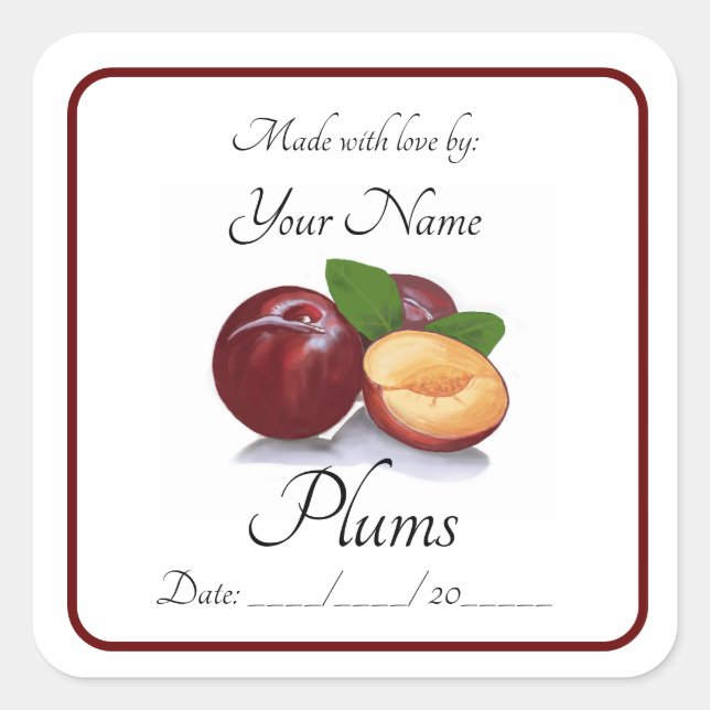 Plum Preserves Stickers and Labels Editable (Front)