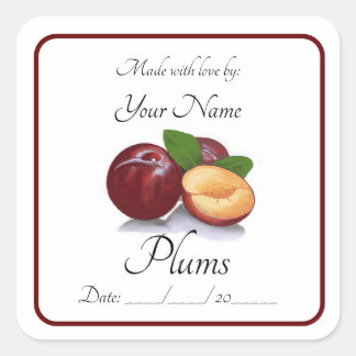 Plum Preserves Stickers and Labels Editable