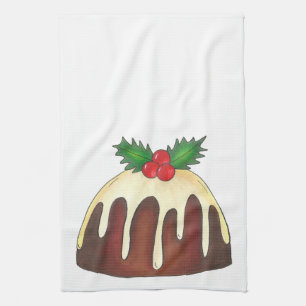 Plum Pudding Christmas Holiday British Dessert Towel