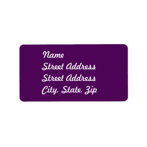 Plum Purple Address Sticker