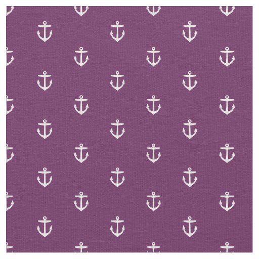 Plum Purple Anchor Print Fabric