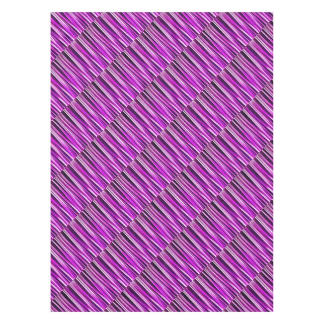 Plum Purple and and Burgundy Stripy Lines Pattern Tablecloth (Front)