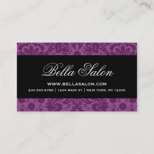 Black Plum Damask Office Products Supplies Zazzle Plum Purple And Black Elegant Vintage Damask Business Card