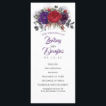 Plum Purple and Burgundy Floral Wedding Programs<br><div class="desc">Eggplant purple and burgundy red boho fall wedding programs</div>