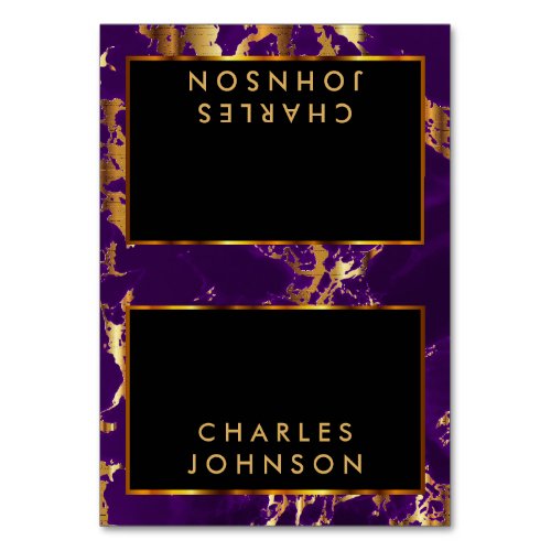 Plum Purple and Gold Marble _ Place Cards