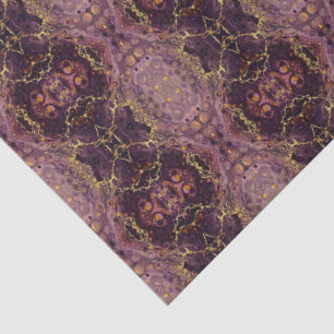 Plum Purple And Gold Marble Tissue Paper