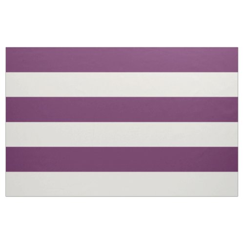 Plum Purple and Ivory Wide Stripes Large Scale Fabric