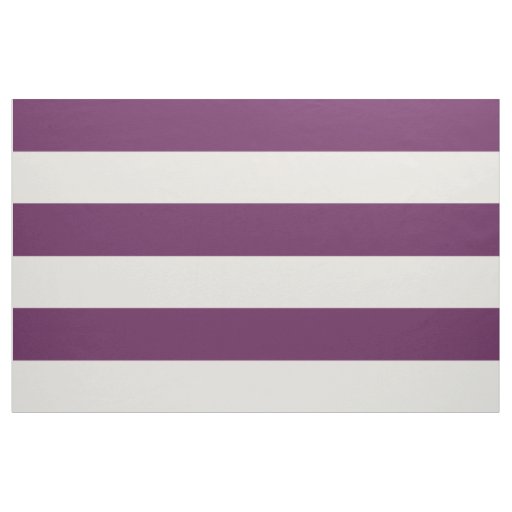 Plum Purple and Ivory Wide Stripes Large Scale Fabric