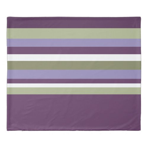 Plum Purple And Moss Green Duvet Cover